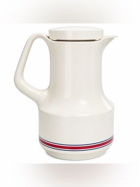 Vintage Thermos Bettina No. 540 Insulated Coffee Tea Carafe WhiteRed WestGermany